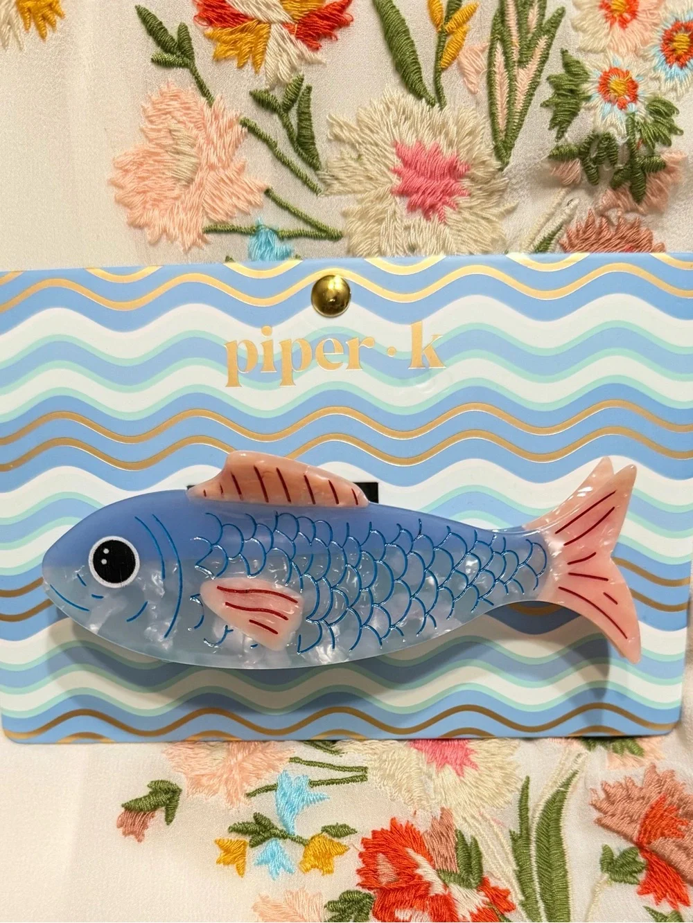 Piper•K Blue and Pink Fish Hair Claw Clip